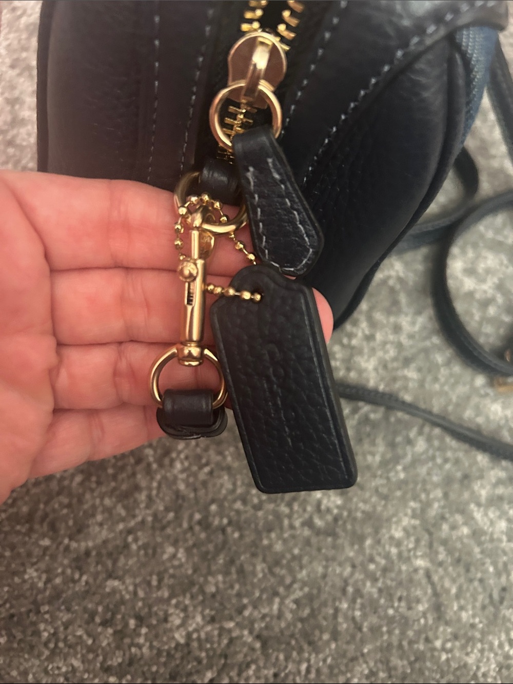 Coach Denim Floral Crossbody with Navy Trim - Picture 6 of 8
